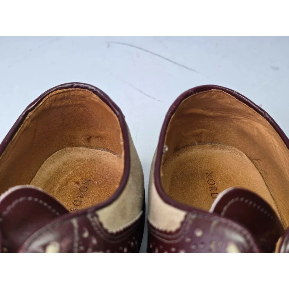 Nordstrom‎ Saddle Men's Dress Shoes Size 9.5 W Beige Tan Suede Leather
